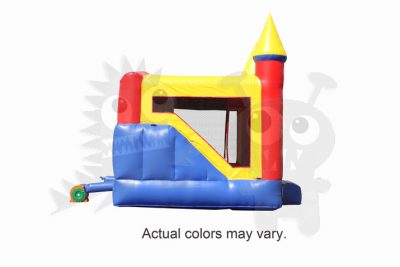 Inflatable Neutral Color Castle Point Combo Bouncer with Slide, Climbing Wall and Hoop Commercial Inflatable For Sale