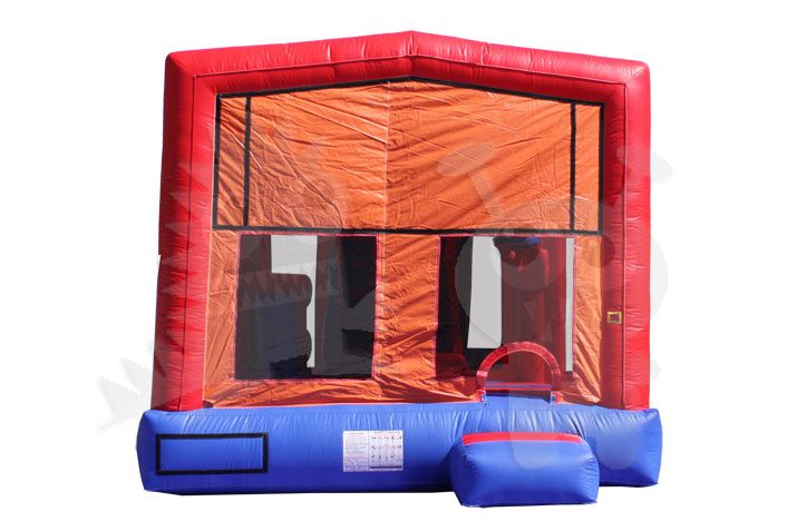 5-in-1 Orange Blue Combo with Slide, Climbing Wall, and Hoop Commercial Inflatable For Sale5-in-1 Orange Blue Combo Bounce House with Slide, Climbing Wall, and Hoop Commercial Inflatable For Sale
