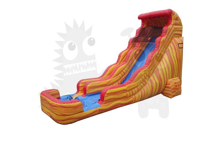22' Fire and Ice Orange Marble Wet/Dry Slide Commercial Inflatable For Sale