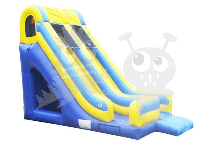 18' Blue Yellow Inflatable Inground Pool One Lane Water Slide Wet or Dry Commercial Inflatable For Sale