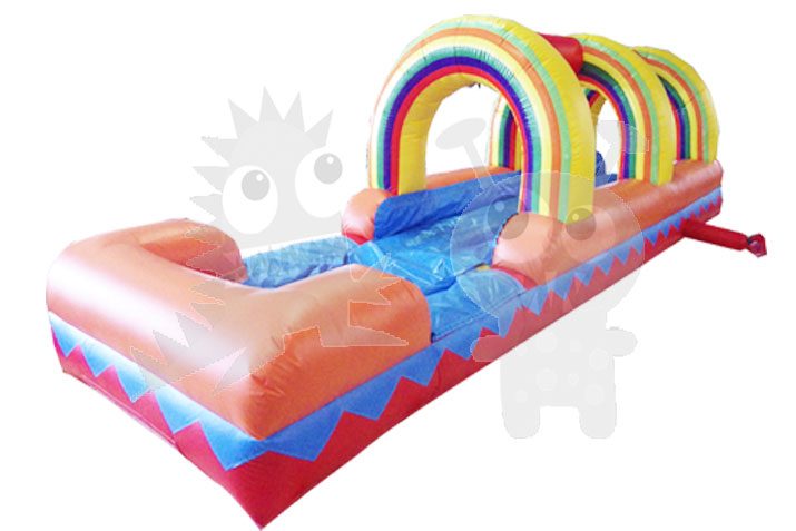 27' Multicolor Rainbow Inflatable Water Slip 'n Slide Commercial Inflatable For Sale