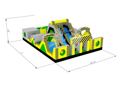 Toxic Escape Inflatable Hazardous Obstacle Course Commercial Inflatable For Sale