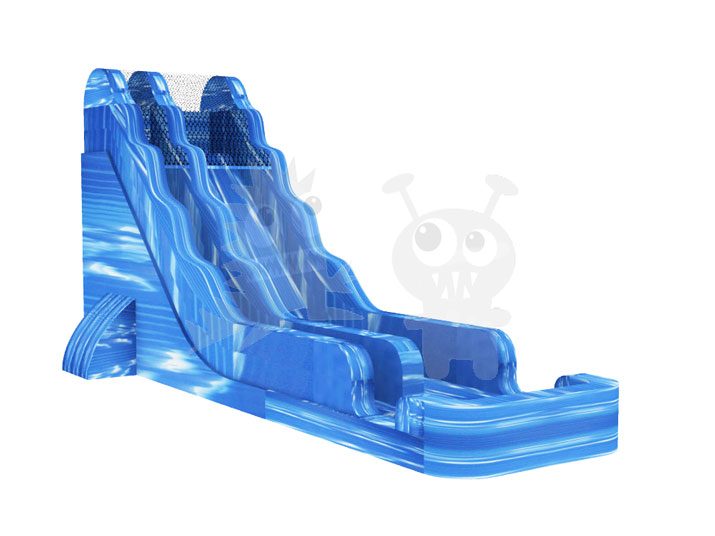 18' Blue Crush Water Slide Blue Marble Commerical Inflatable For Sale